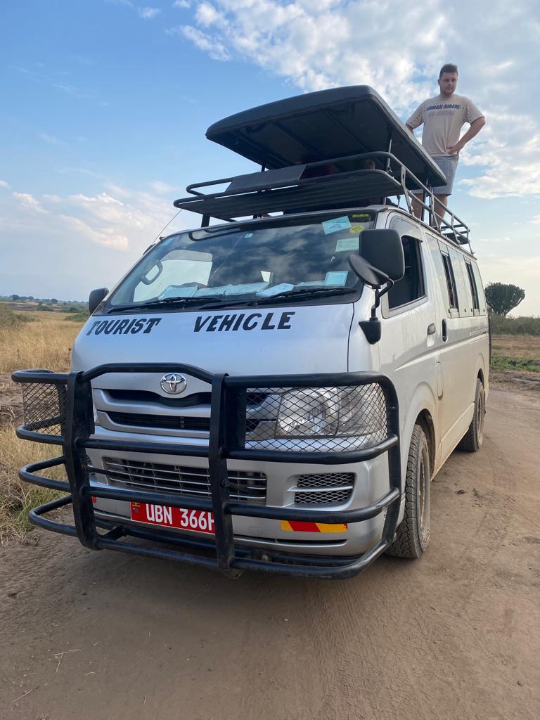 Toyota HiAce tourist van for group travel in Uganda.